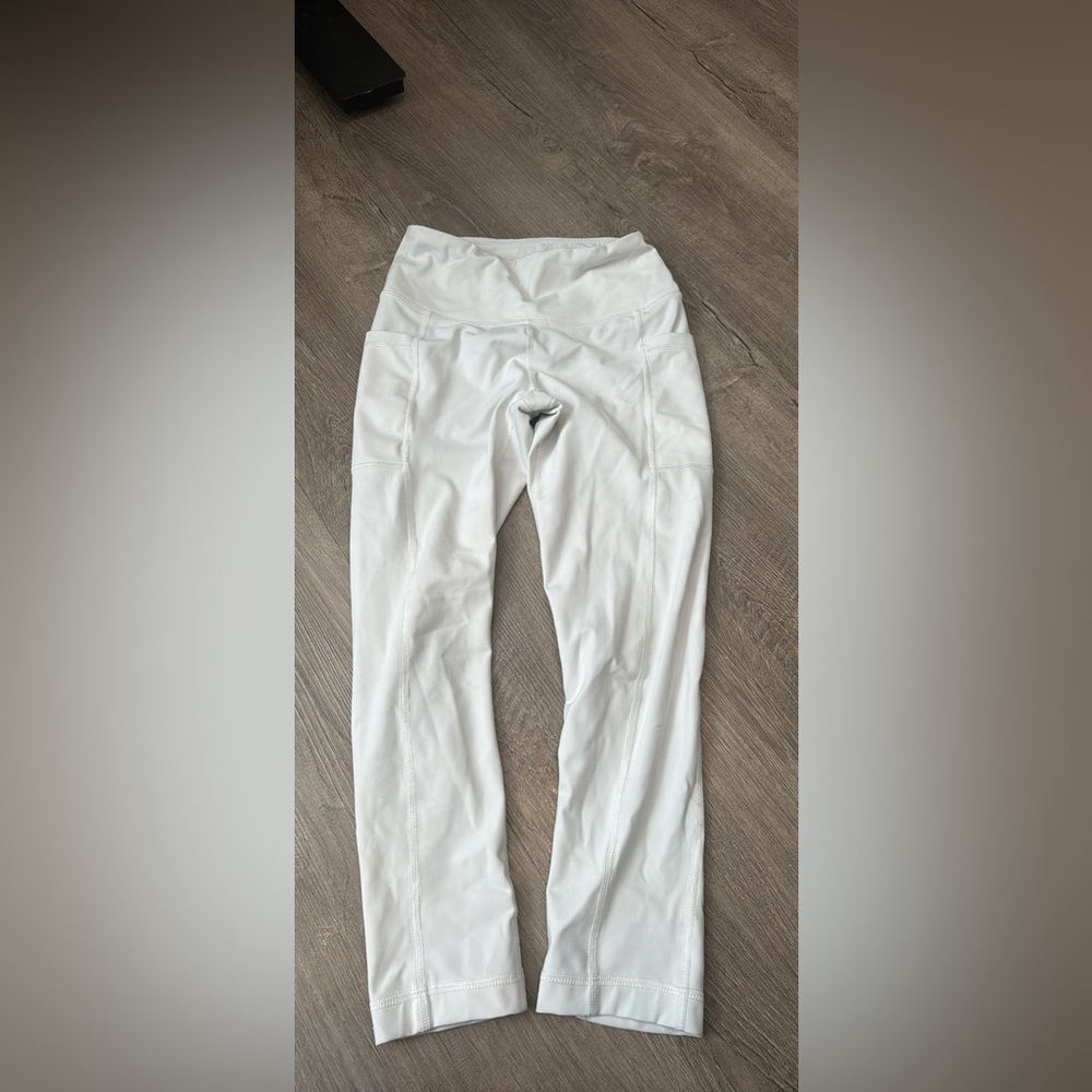 White athletic leggings